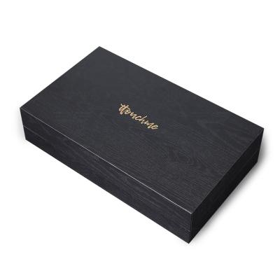 China Recyclable Custom Logo Perfume Paper Packaging Ribbon Black Book Shape Handle Spot UV Box for sale