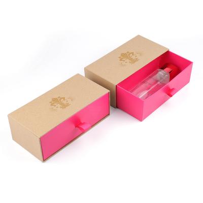 China Recyclable Luxury Custom Logo Cardboard Printed Recycled Packaging Pink Brown Packaging Paper Flats Gift Boxes for sale