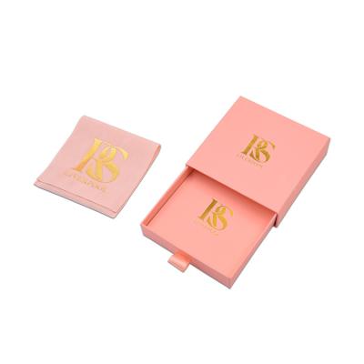 China Wholesale Recyclable Printed Paper Jewelry Box Custom Logo Factory Supply Cheap Drawer Slide Pink Jewelry Packaging Box for sale