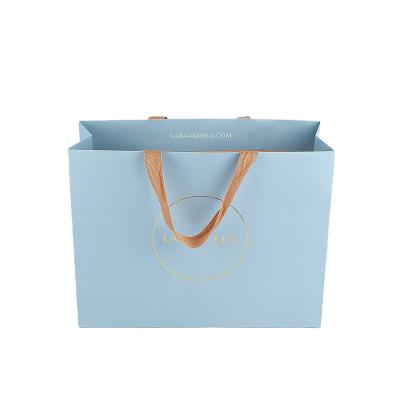 China Recycled Cardboard Small Recyclable Foldable Kraft Grocery Handle Kraft Paper Bag Recyclable Material Customized Gift for sale