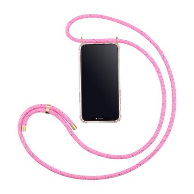 China Mobile Accessory 6mm Lanyard Necklace Phone Case Black Anti-fall For iPhone 11 12 13 PPM Cord Strap for sale