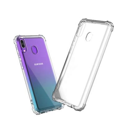 China Transparent border Wraped full silicon back cover soft clear tpu phone case for samsung galaxy m20 for sale