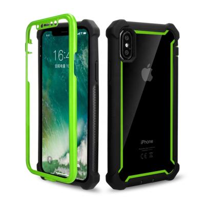 China Shockproof Silicone Rugged Transparent TPU PU+PC Cover Phone Case For iPhone X for sale