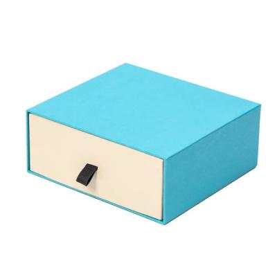 China Recycled Materials Custom Colors Small Pull Out Flat Cardboard Watch Gift Box With Hard Window for sale