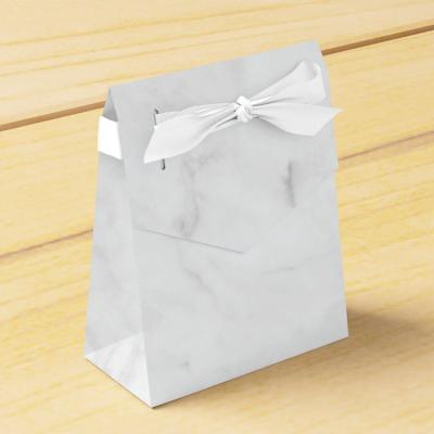 China Large Size Custom Marble Paper Bags Recyclable Biodegradable With Logo for sale