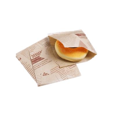 China Recyclable Express Fast Food Kraft Paper Hamburger Bag For Fried Food for sale