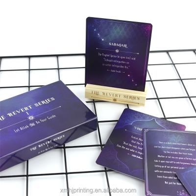 China High Quality Soft Touching Paper Narcissism Custom Positive Mind Affirmation Daily Cards with Wooden Stand for sale