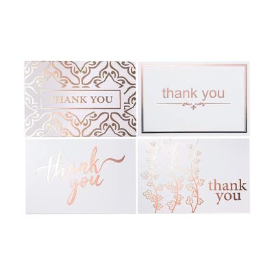 China paper & Luxury Cardboard Custom With Logo Foil Rose Gold Thank You Card Printing For Business for sale