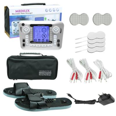 China electronic pulse foot therapy massager with 4 pin electrodes and slippers AS979 for sale