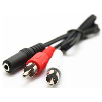 China 2464 3Pole Two Female To RCA Male 3.5mm Audio Video Cable for sale