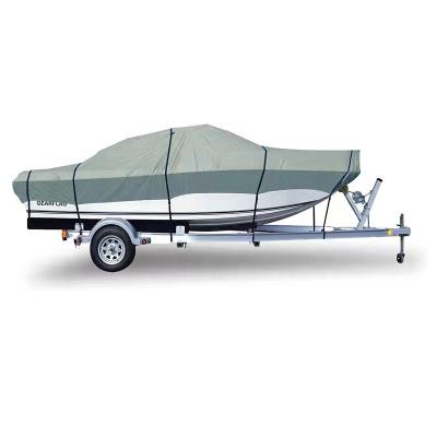 China 600D Solution Dyed Waterproof Grade 600D Polyester Canvas Universal Trailerable Boat Cover for sale