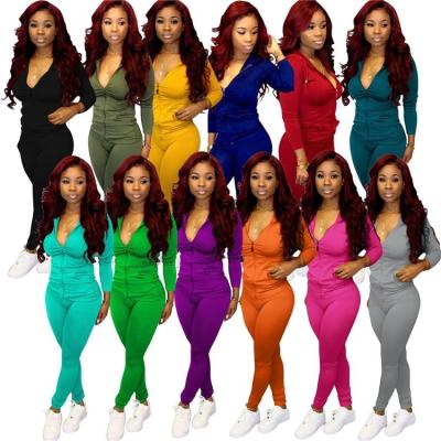 China 2021 Casual Ladies 2 Pcs Sweatsuit Bodycon Yoga Breathable Solid Hooded Clothing Plus Size Autumn Jogging Women Tracksuit Two Piece Set for sale