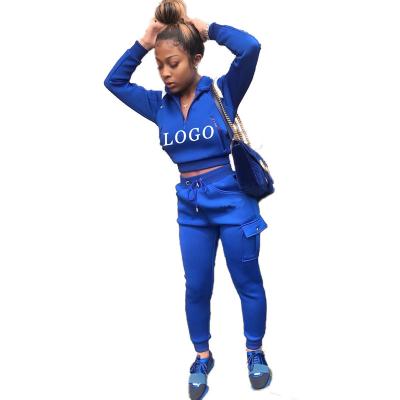 China 2021 Women's Hoodie Zipper Winter Sweatsuit Women Breathable Tracksuits Custom Made Sweatsuit 2 Piece Set Tracksuit for sale