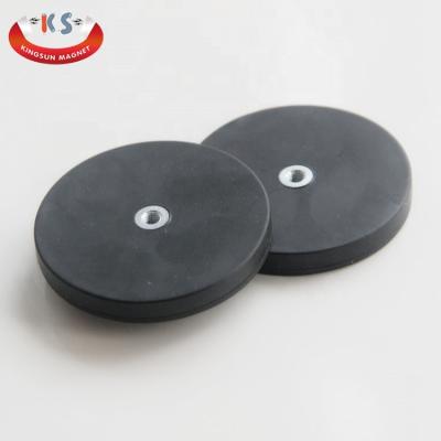 China Industrial Magnet Magnetic Base For Holding Taxi Roof Lights And Pot Rubber Coated Magnet for sale