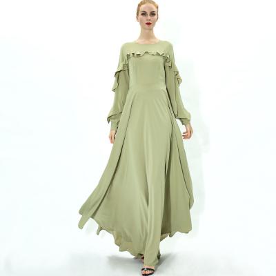 China muslim wavy dress women dress dubai abaya women muslim robe elegant long dress with long sleeve muslims for sale