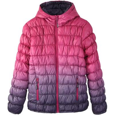 China Girls Zipper Front Waterproof Hood Puffer Jacket Breathable Kids Down Jacket for sale