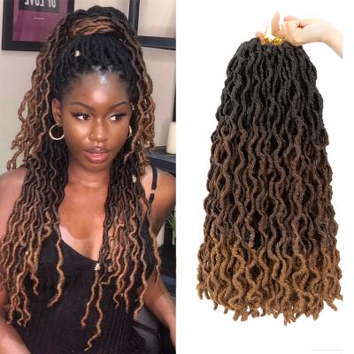 China Gypsy Locs Crochet Braid Hair AliLeader Ombre Gypsy Locs Crochet Braid Hair Goddess Wavy Faux Locs Synthetic Hair Extension for sale