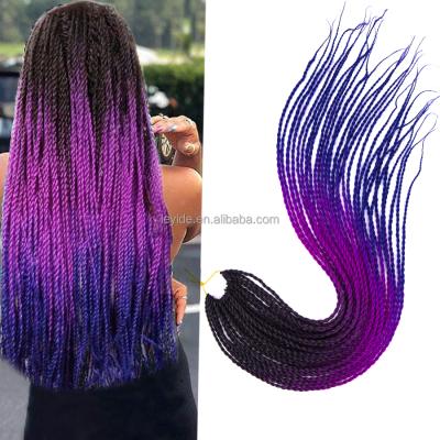 China AliLeader Senegalese Braid 24 Inch Ombre Crochet Braids Senegalese Twist Crochet Hair Synthetic Braiding Hair for sale