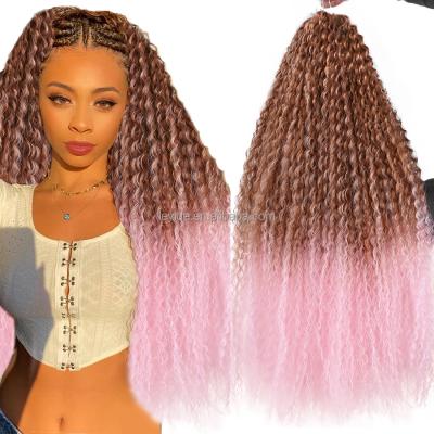 China Hot Selling Super Long Synthetic Loose Deep Wave Hair Extension Curly Loose Deep Wave Hair Bundles Russian Twist Crochet Synthetic Braiding Hair Extensions for sale