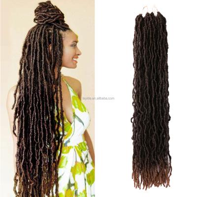 China Premium Low Tempreture Fiber NU Locs Synthetic Hair 36 Inch Curly Faux Locs Ombre Braiding Hair Strands 21 Locs Crochet Braids For Women for sale