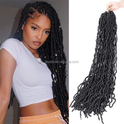 China Low Tempreture Free Sample Premium Fiber Locs Synthetic Hair Crochet Braid Hair Ombre Color 36 Inch Curly Faux Locs Dreadlocks NU Locs for sale