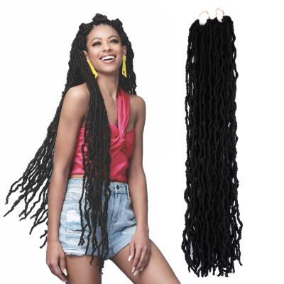 China Wholesale Premium Low Tempreture Fiber Bobbi Synthetic Crochet Hair 36inch Faux NU Locks Braid Hair NU Locs Hair Extensions for sale