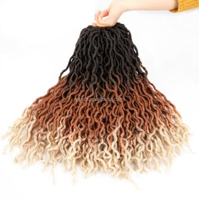 China Gypsy Locs Crochet Braid Hair AliLeader Wavy Goddess Locs New Hair Extension 3tone Color Ombre Faux Locs Crochet Braiding Hair for sale