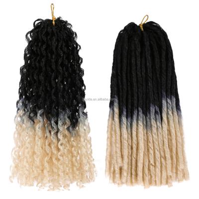 China Light Cheap Price Ombre Goddess Soft Locs Crochet Hair Braids 14 Inch Straight Synthetic Faux Locs Crochet Hair for sale