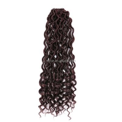 China High Temperature Synthetic Crochet Braid Hair Wholesale Synthetic Fiber Curly Goddess Locs For Women for sale