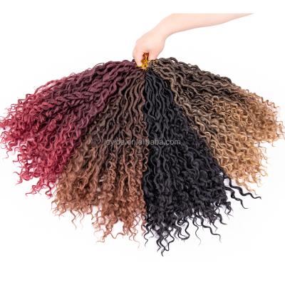 China River Goddess Locs Crochet Synthetic Hair 14/18Inch 24Strands Bohemian Goddess Faux Locs Crochet Braid Hair With Curly End River Locs Crochet Hair Extension for sale