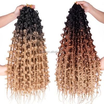 China Box Braid Crochet Hair Fashion Pre Looped Flower Jungle Box Braid Butterfly Locs Crochet Hair Goddess Braiding Hair For Black Women for sale