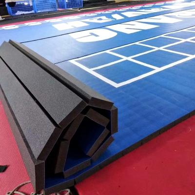 China Multi-Functional Floor Anti-Slip Equipment GYM Roll Curtain Protective Boxing Mat Rudo BJJ Mats for sale