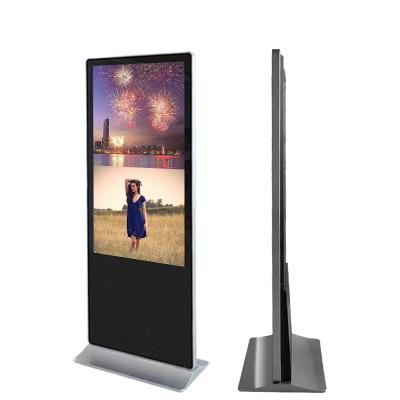 China Indoor Advertising Transparent LCD Show 65 Inch Android Player Factory Floor Kiosk Standing Touch Screen LCD Advertising Equipment for sale