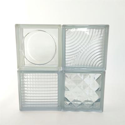 China High Quality Waterproof Glass Brick Bathroom Partition Wall Tile Crystal Clear Hollow Glass Blocks for sale