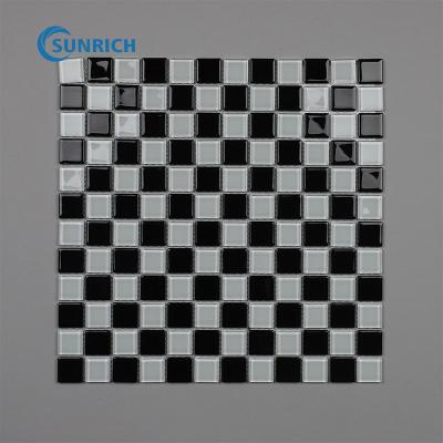 China Cold Spray 4MM Crystal Adhesive Mosaic Tile Wholesale Parquet Kitchen Room for sale