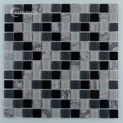 China Parquet Customized Bathroom Wall Crystal Art Swimming Pool Glass Mosaic Slab in Home Decoration for sale