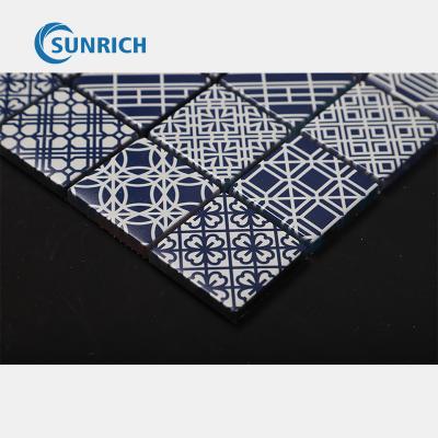 China Backsplash Kitchen Wall Decoration 8mm Inkjet Parquet Customized Home Mosaic Slab for sale