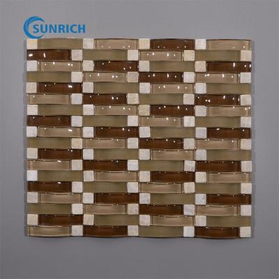 China Wholesale High Quality Crackle Crystal Glass Mosaic Tile Parquet Ice Chips for sale