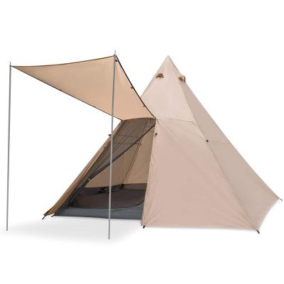 China Camouflage/Field Explorinf Game Customize High Quality Luxury Waterproof Cotton Canvas Camping Teepee Tent for sale