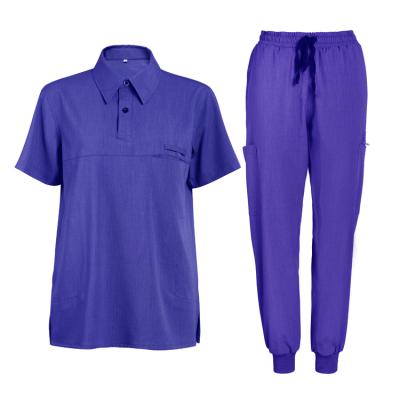 China Fashionable Short Sleeve Nurse Scrub Sets Unisex Medical Scrub Sets Uniform for sale