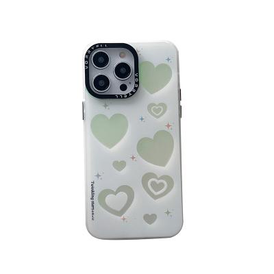 China IMD lens electroplating gradient laser cavity shockproof heart aurora shining pro max for14/14 pro/14 pro cell phone case for sale