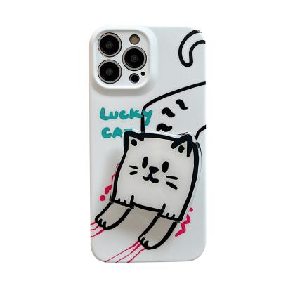 China New Line Design Style Shockproof Line Black And White Cat Dog Shell Back Phone Case For Iphone 13 13pro 13promax for sale