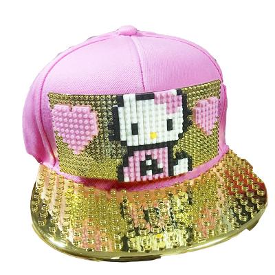 China Bright silver building block edge creative flat cap of the new pixel gold cap building block JOINT DIY puzzle cap for sale