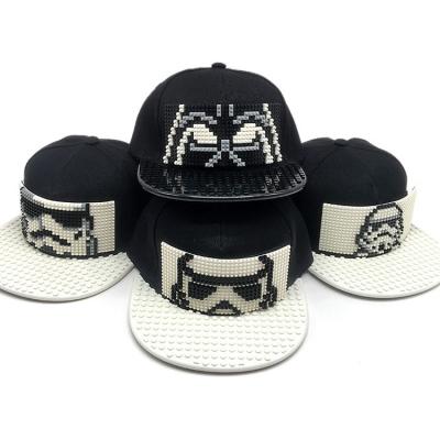 China NEW DIY mosaic A legocaps children's toy COMMON custom hat with a buckle hat flat across the hip hop baseball cap for sale