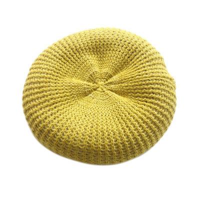 China New Wholesale Korean Checked Spring And Summer Thin Knit Breathable Hollow Section Cotton Canvas Beret for sale