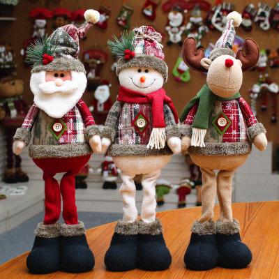 China Plush Snowman Doll Christmas Decoration Doll Christmas Window Decoration Supplies Plush Toys for sale