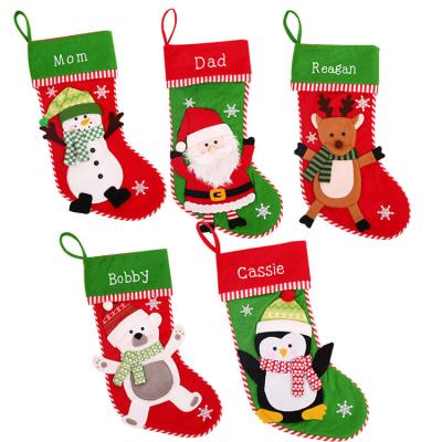 China Christmas Stocking Hotsale Christmas Ornament Christmas Stocking with LED Light Gift Xmas Decoration for sale