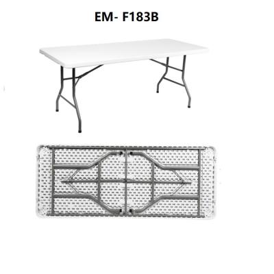 China Portable Plastic Folding Banquet and Picnic Tables Traditional Outdoor Picnic Rectangle Folding Furniture Tables-EM-F183B for sale