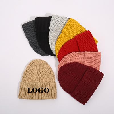 China Fashion Leisure Custom Beanie With Logo Custom Women's Winter Cheap Hats Knitted Fisherman Beanie Unisex for sale