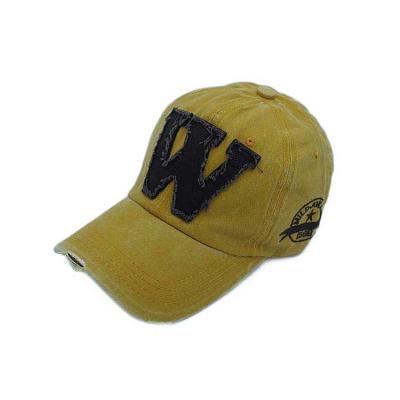 China Retro W Letter Embroidery Water Wash Hip Hop Hats Sports Baseball Caps for sale